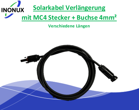 Solarkabel MC4 Verlängerung mit Stecker+Buchse