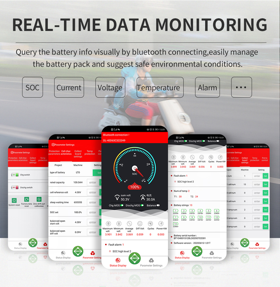 Daly Smart BMS 48V 16S 250A LiFePO4 mit Bluetooth mit Lüfter