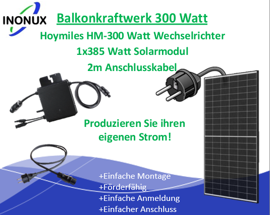 Balkonkraftwerk Hoymiles HM-300 Watt 385Wp Solarmodul